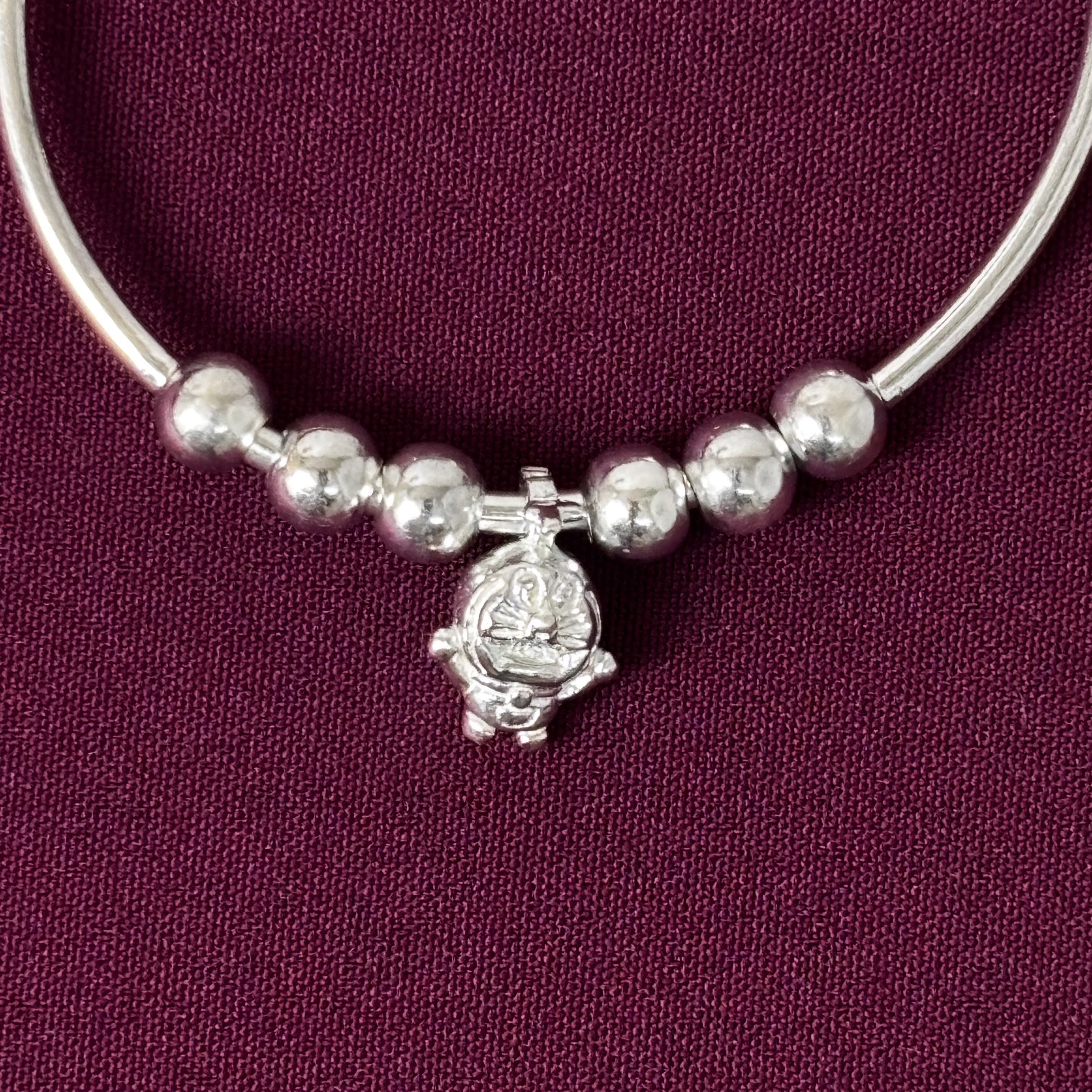 925 Sterling Silver Kids Kada/Bangles with Doraemon Charm – Pair