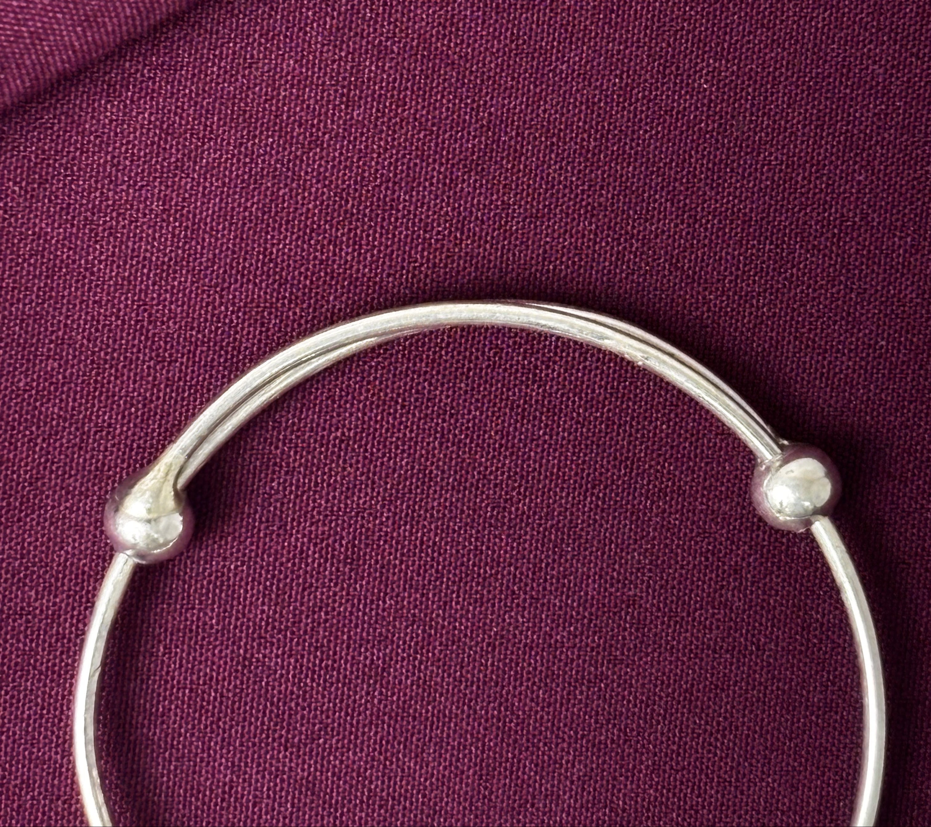 925 Sterling Silver Kids Kada Bangles with Beaded Design – Pair
