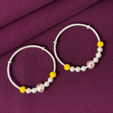 925 Sterling Silver Kids Kada Bangles with Yellow Beads – Pair