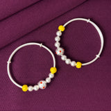 925 Sterling Silver Kids Kada Bangles with Yellow Beads – Pair