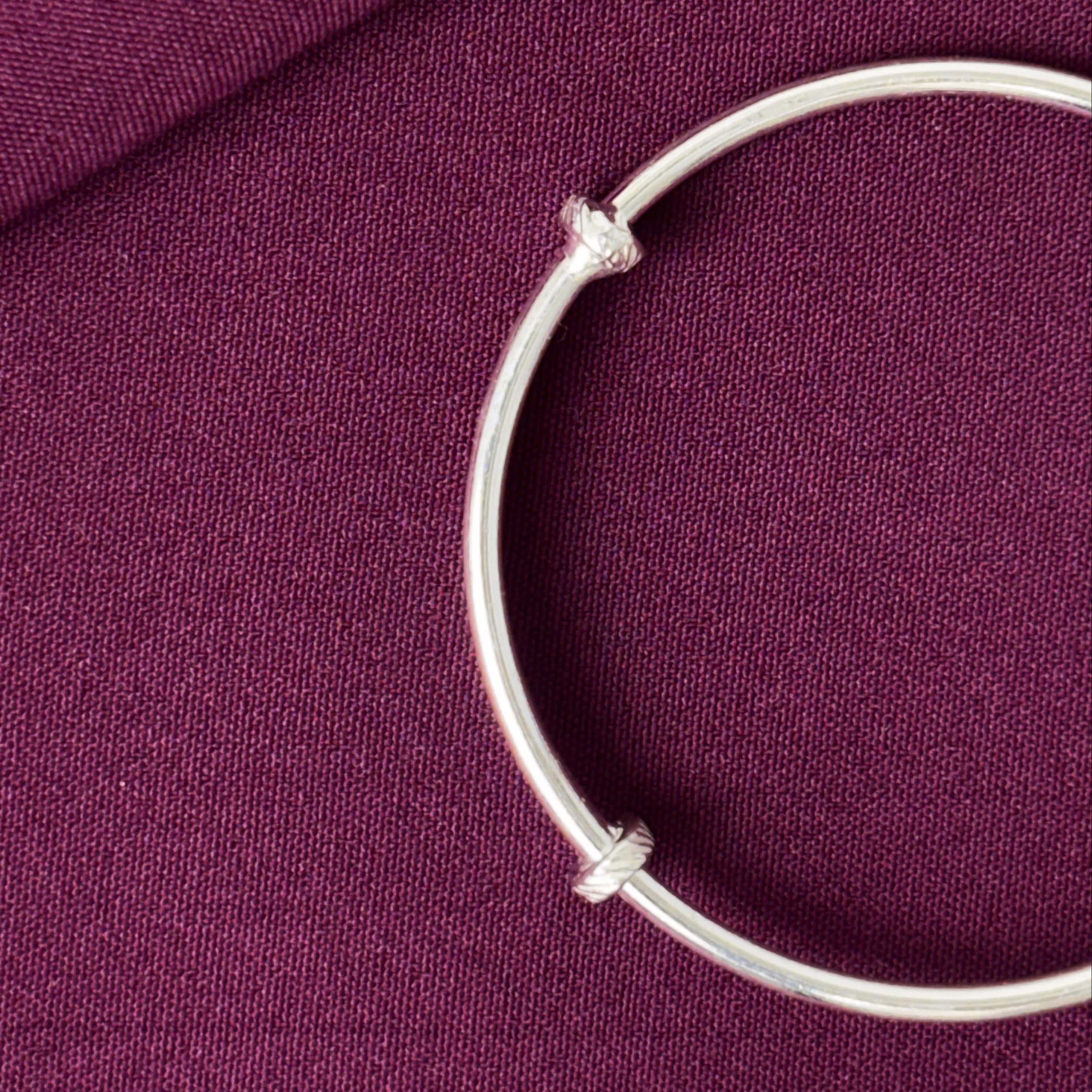 925 Sterling Silver Kids Kada Bangles with Purple Beads – Pair