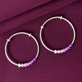 925 Sterling Silver Kids Kada Bangles with Purple Beads – Pair