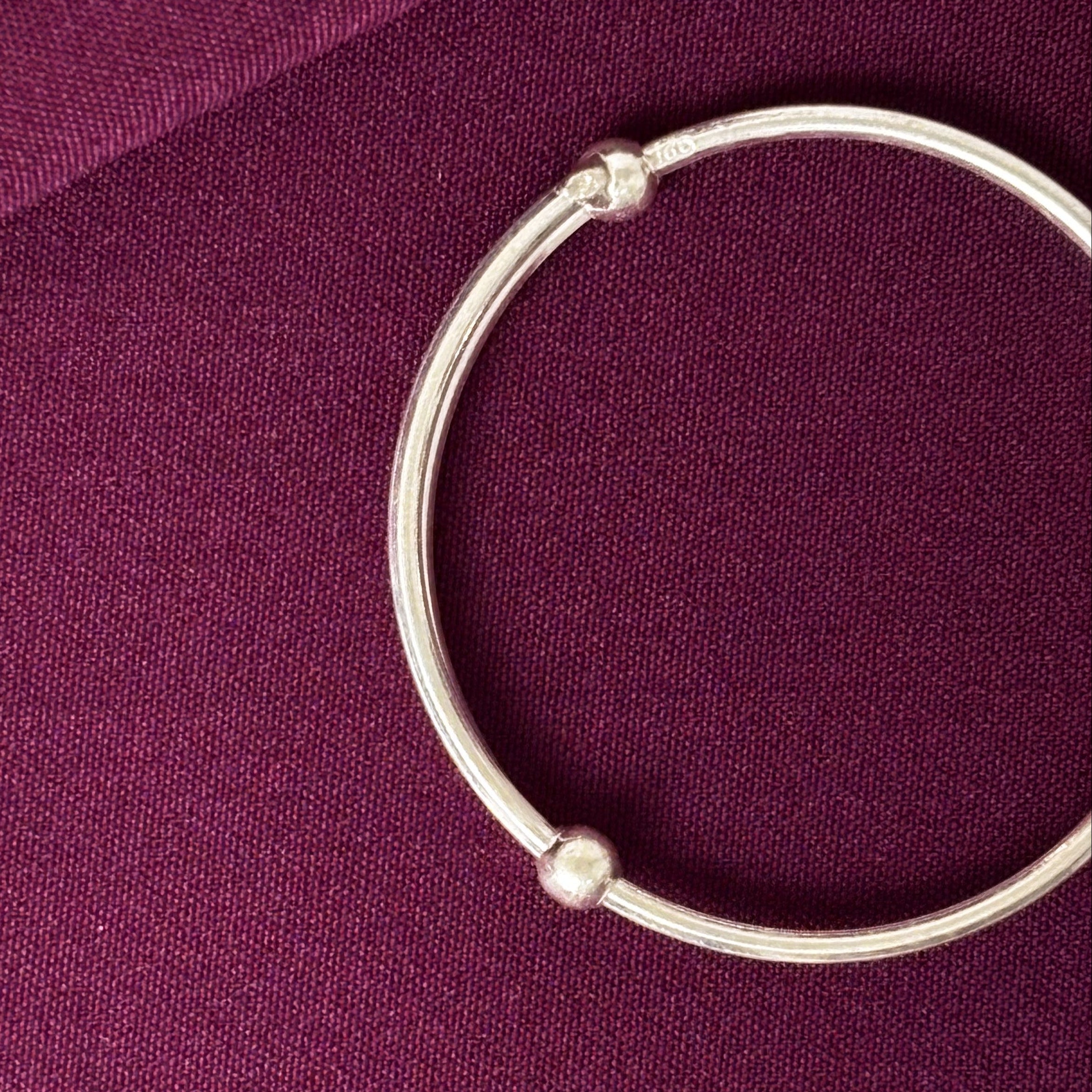 925 Sterling Silver Kids Ganesha Charm Kada Bangles Pair