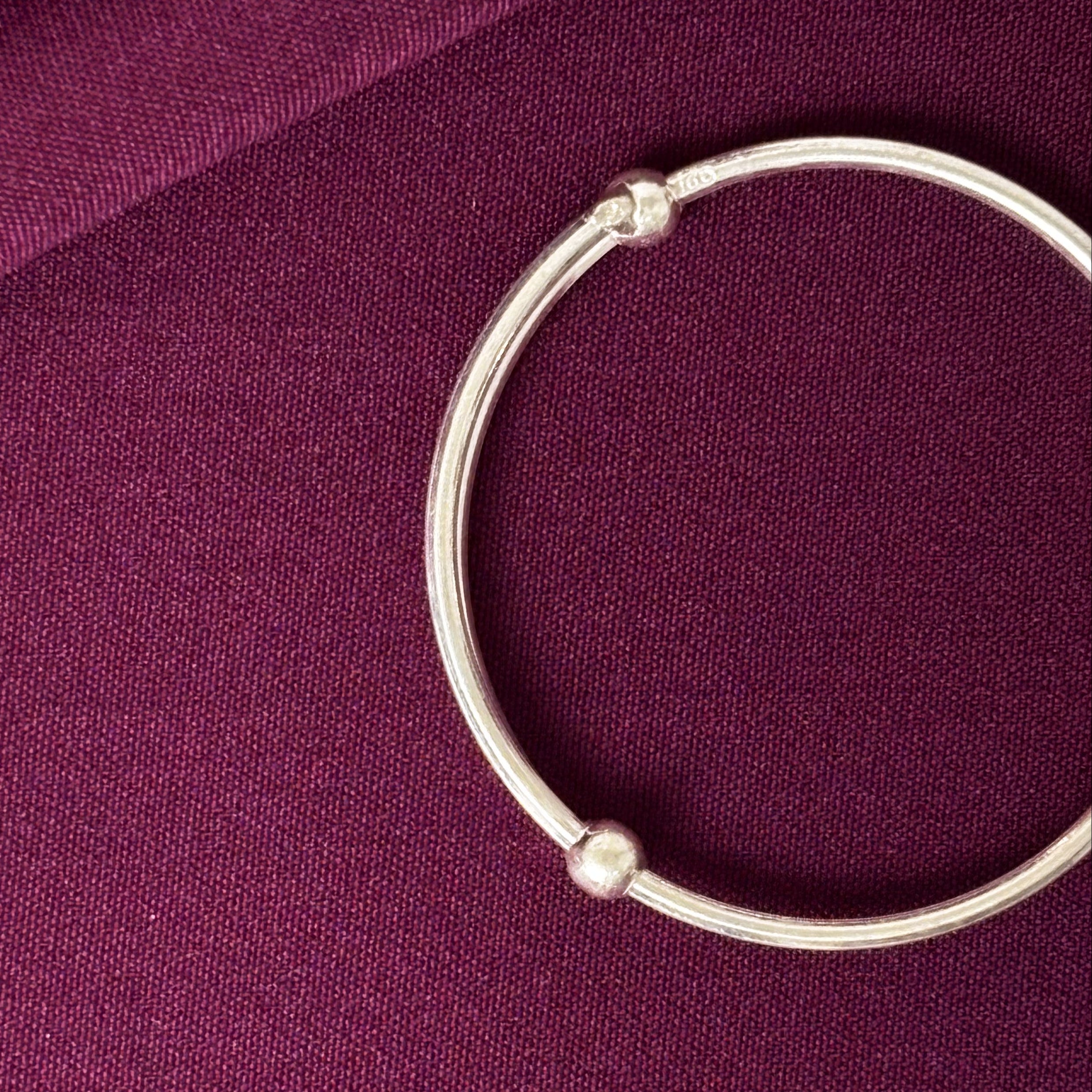 925 Sterling Silver Bunny Charm Kids Kada Bangles – Pair