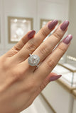 Zaviraa Rose Cut Oval Moissanite Halo Engagement Ring for Women – 925 Sterling Silver Vintage Antique Style Ring | Elegant Proposal Ring