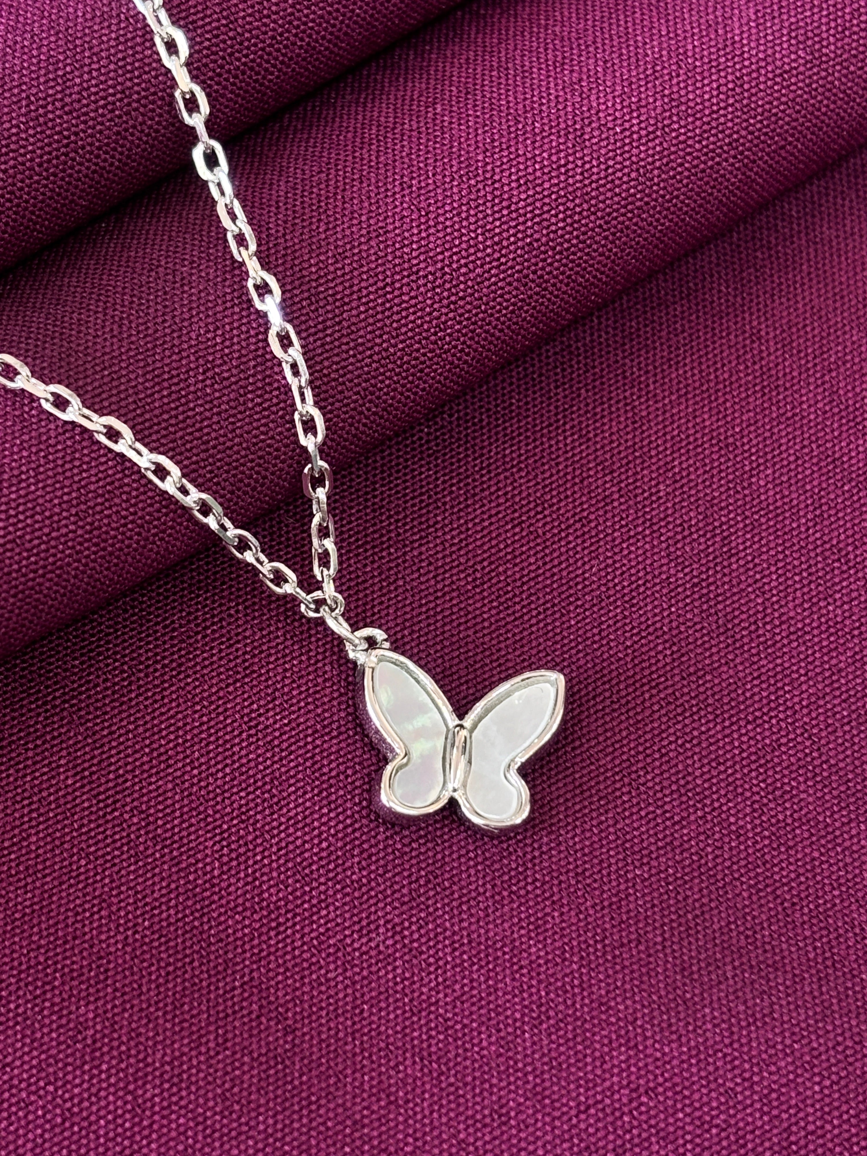 925 Sterling Silver Butterfly Pendant Necklace with Chain for Women