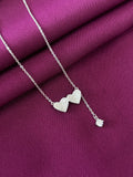 Zaviraa Dual Heart Diamond Lariat Necklace | Elegant Drop Chain Jewellery