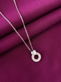 925 Sterling Silver Heart Circle Pendant Necklace with Chain for Women
