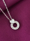 925 Sterling Silver Heart Circle Pendant Necklace with Chain for Women