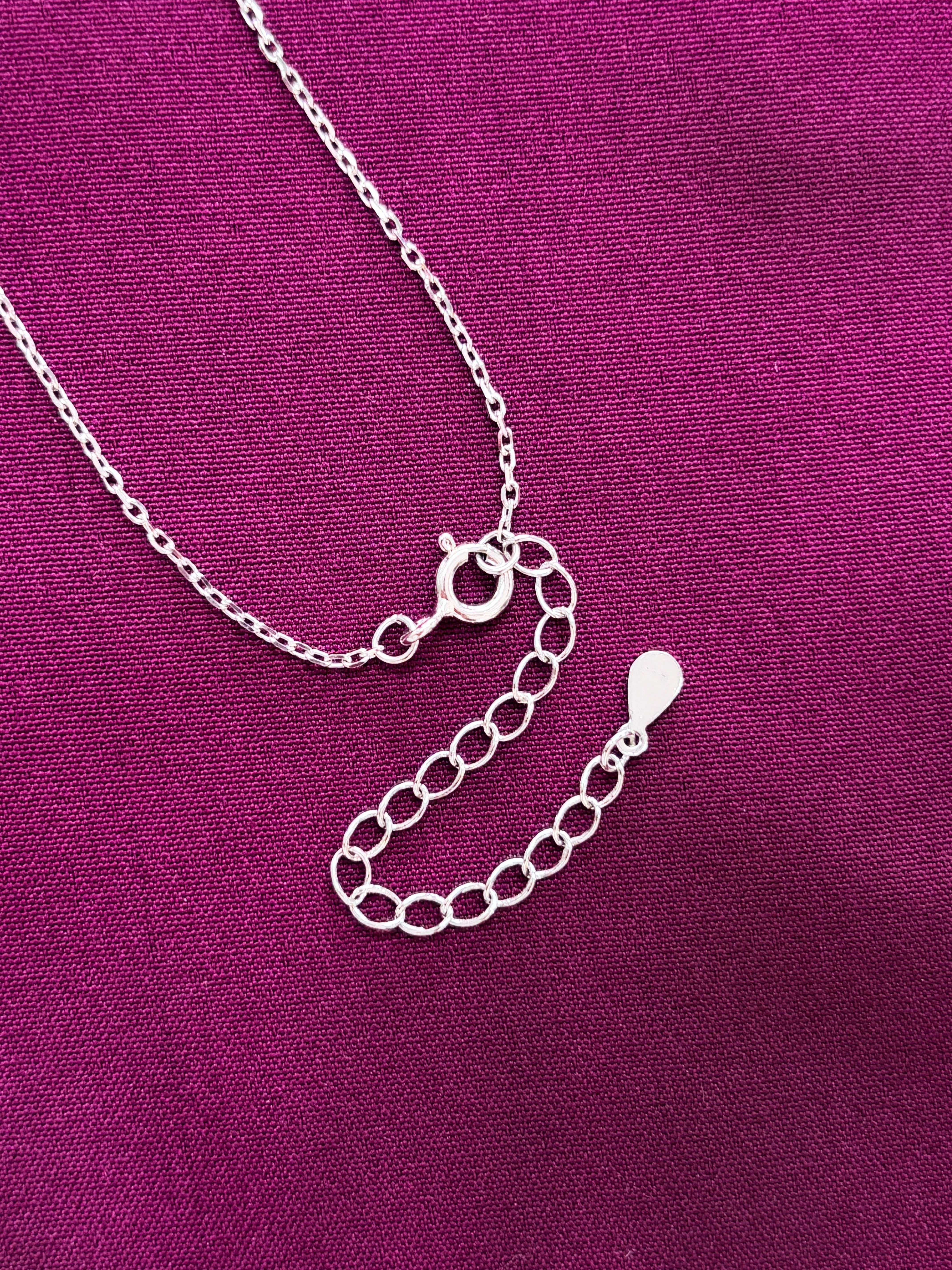 925 Sterling Silver Minimal Square Pendant Necklace with Chain for Women