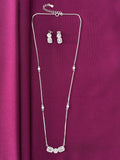 925 Sterling Silver Emerald-Cut Pendant Necklace & Drop Earrings Set