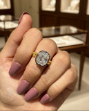 Zaviraa 6.00 CT Cushion Moissanite Engagement Ring for Women – Georgian Antique Victorian Style Solitaire Ring in 925 Sterling Silver Gold Plated | Luxury Proposal Ring