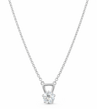 925 Sterling Silver Triangle Solitaire Pendant Necklace with Chain for Women