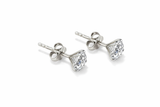 925 Sterling Silver Solitaire Stud Earrings for Women | Classic Round CZ Diamond Earrings | Zaviraa