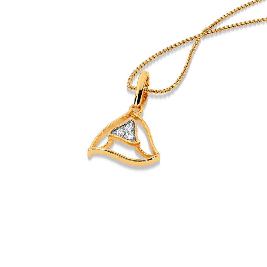 Swirl Triangle Diamond Pendant