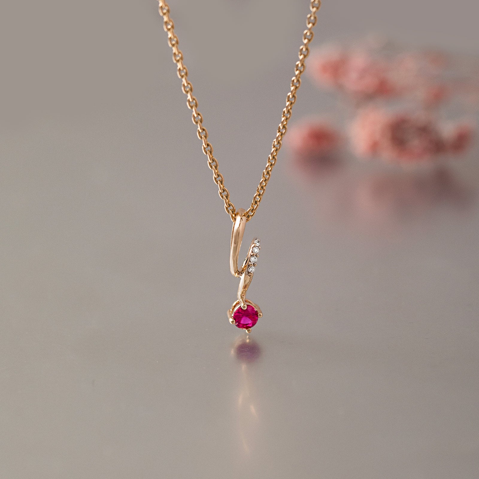 Swirly Drop Gemstone Pendant