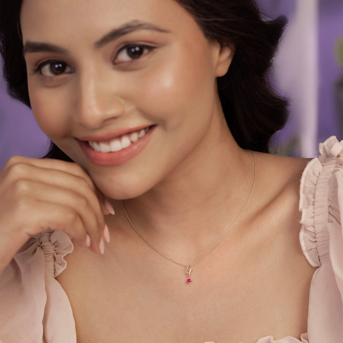 Swirly Drop Gemstone Pendant