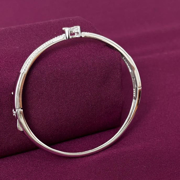 Sterling Silver Solitaire CZ Designer Bracelet Kada for Women