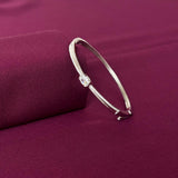 Sterling Silver Solitaire CZ Designer Bracelet Kada for Women