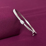 Sterling Silver Solitaire CZ Designer Bracelet Kada for Women