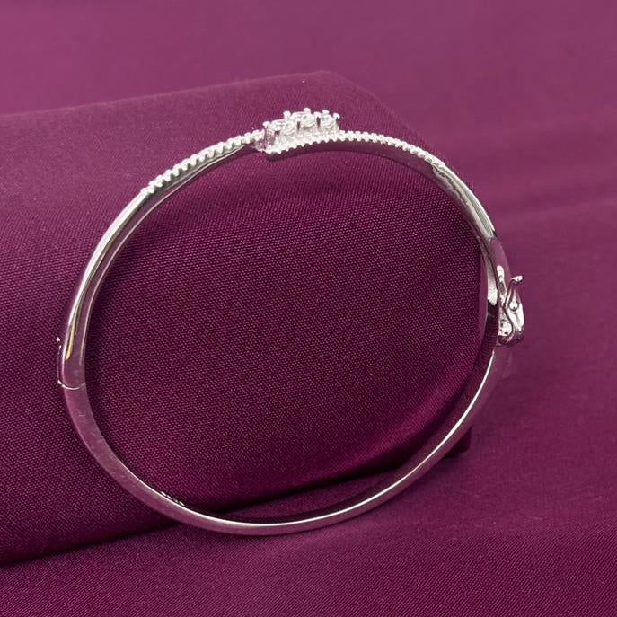Sterling Silver Sparkle Star CZ Designer Bracelet Kada for Women