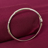 Sterling Silver Minimal CZ Bar Designer Bracelet Kada for Women