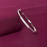Sterling Silver Minimal CZ Bar Designer Bracelet Kada for Women