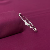 Sterling Silver Dual Heart CZ Designer Bracelet Kada for Women
