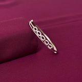 Sterling Silver Oval Link CZ Designer Bracelet Kada for Women
