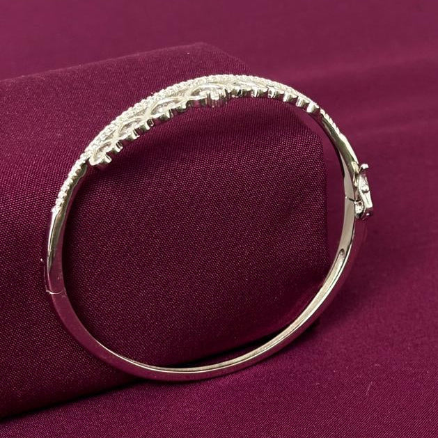 Sterling Silver Open Heart Designer Bracelet Kada for Women