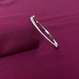 Sterling Silver Minimal Curve CZ Designer Bracelet Kada for Women