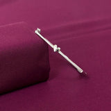 Sterling Silver Minimal Heart CZ Bracelet Kada for Women