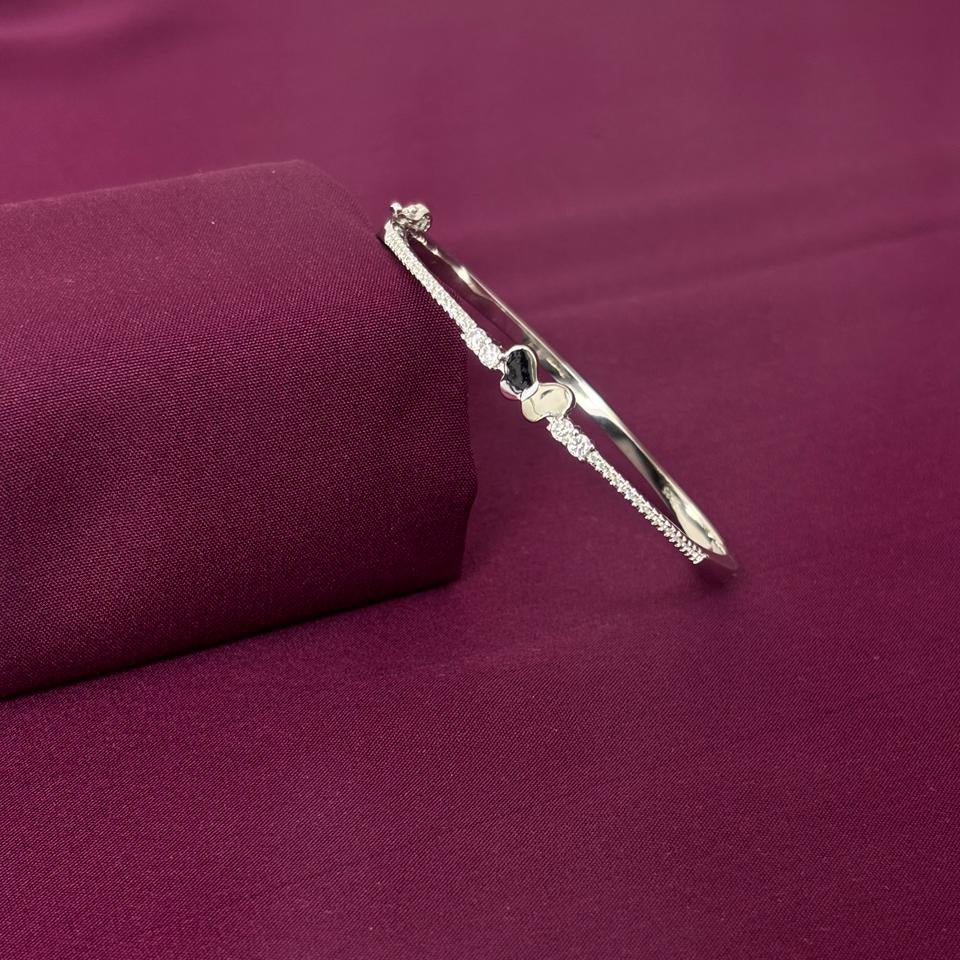 Sterling Silver Butterfly CZ Designer Bracelet Kada for Women