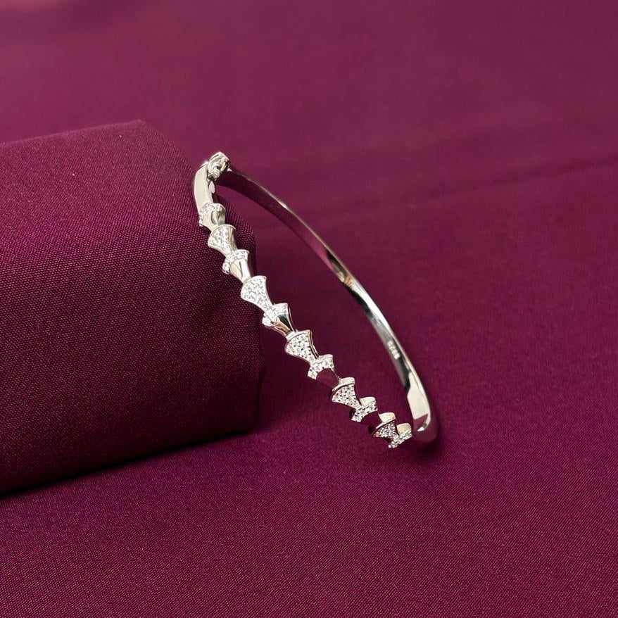 Sterling Silver CZ Designer Bracelet Kada for Women