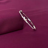 Sterling Silver Butterfly CZ Designer Bracelet Kada for Women