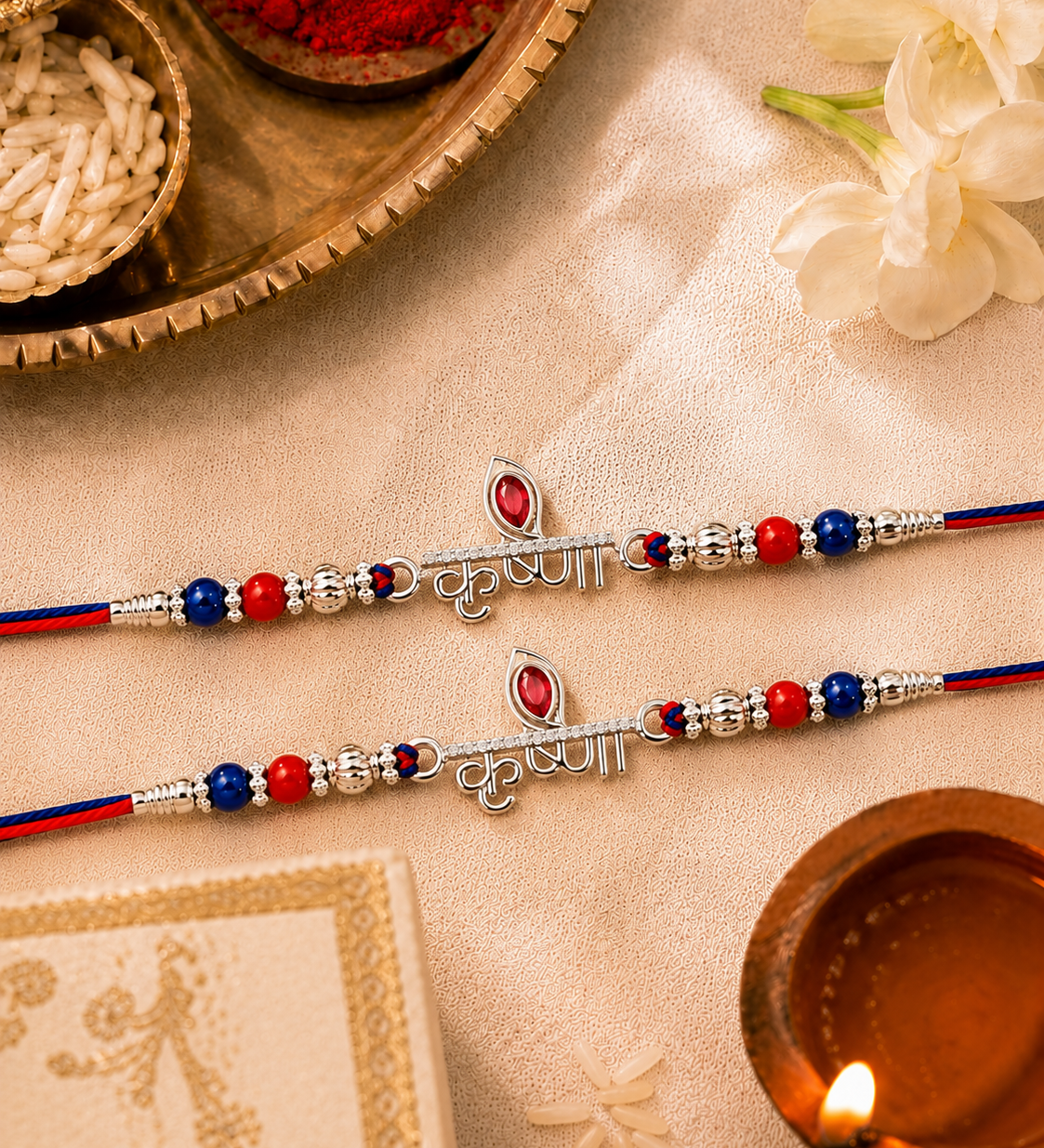 Krishna-Rakhi-silver-2Set