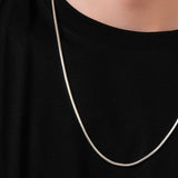 925 Sterling Silver Snake Chain Necklace – Smooth Minimal Silver Chain for Women & Men | Zaviraa