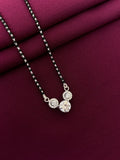925 Sterling Silver Triple Stone Solitaire Mangalsutra Necklace for Women