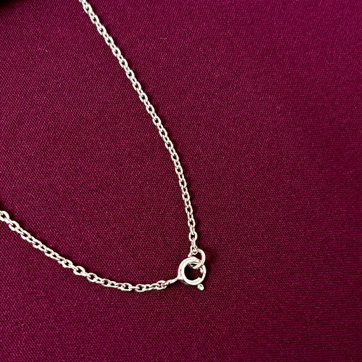 925 Sterling Silver Love Heart Diamond Mangalsutra with Black Bead Chain