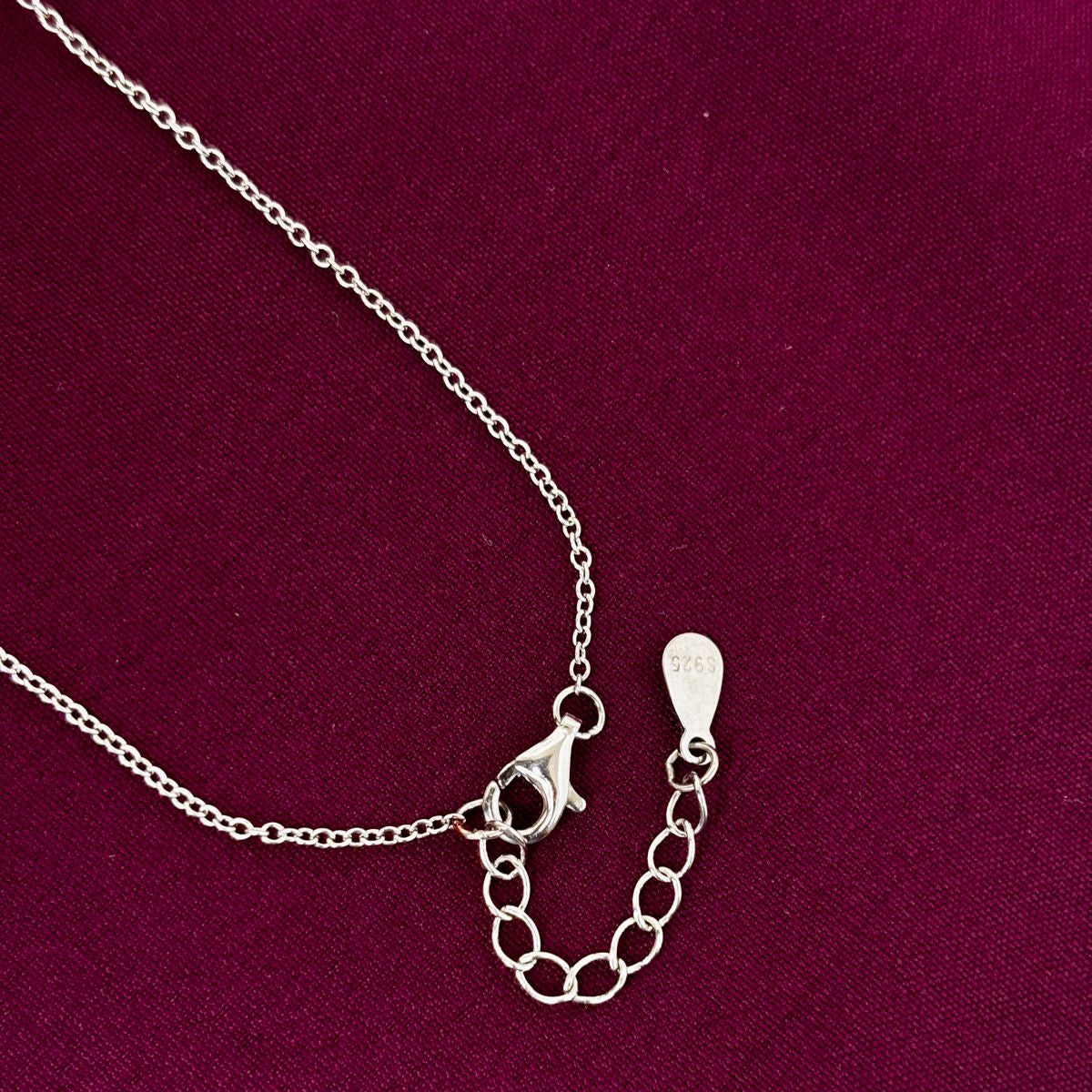 925 Sterling Silver Geometric Multi Stone Mangalsutra with Black Bead Chain