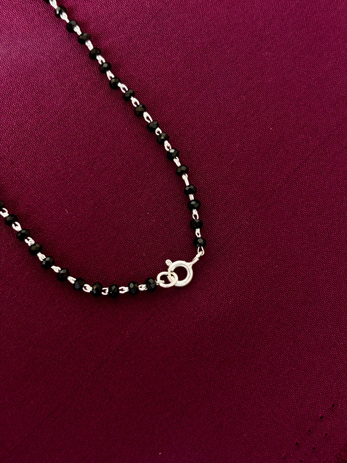 925 Sterling Silver Triple Stone Solitaire Mangalsutra Necklace for Women