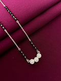 925 Sterling Silver Triple Solitaire Minimal Mangalsutra Necklace for Women
