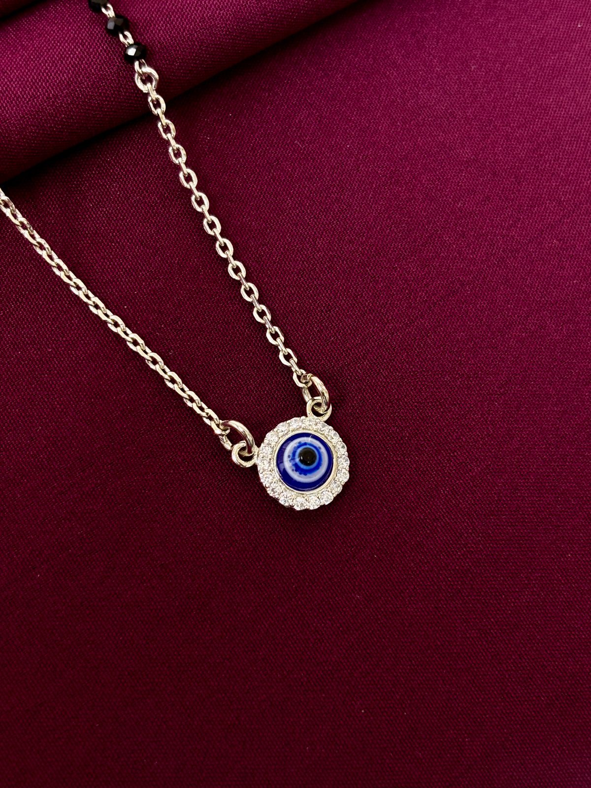925 Sterling Silver Evil Eye Mangalsutra Necklace for Women