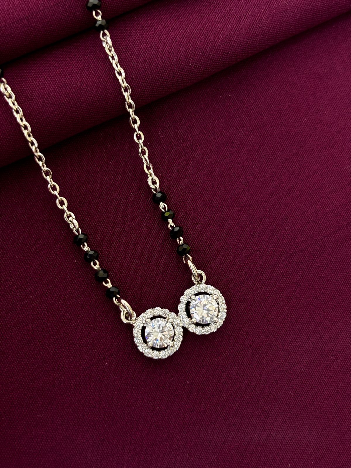 925 Silver Floral Curve Mangalsutra