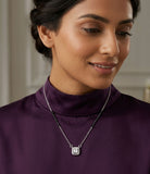 Square Solitaire Mangalsutra I 925 Sterling Silver | Premium I Zaviraa