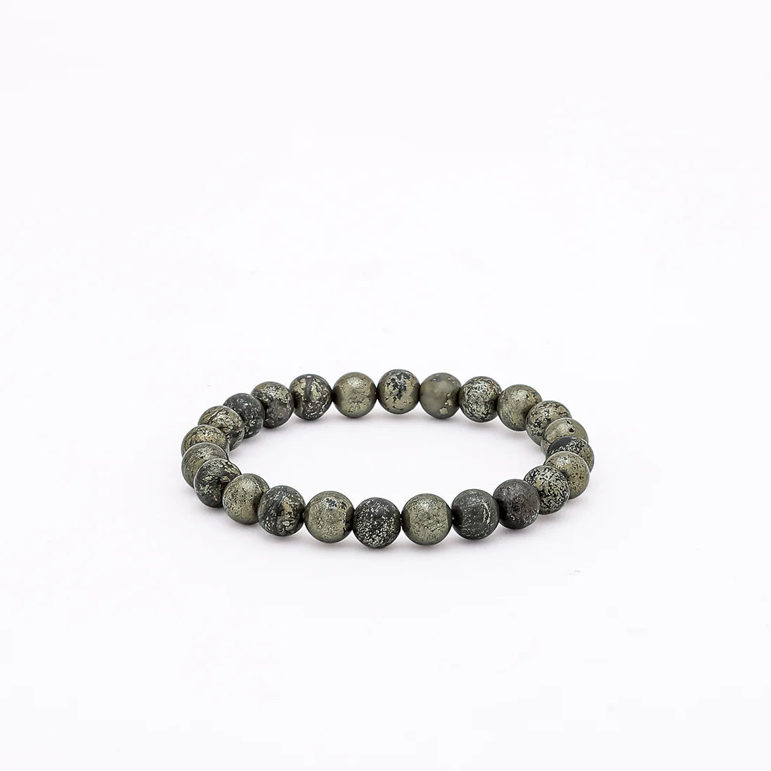 Zaviraa Raw Pyrite Bracelet for Wealth & Protection | Natural Pyrite Stone Beaded Bracelet