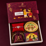SUPER BRO Rakhi Hamper | Pure 925 Sterling Silver SUPER BRO Rakhi Hamper | Premium Diamond-Cut Designer Silver CZ Rakhi | Zaviraa