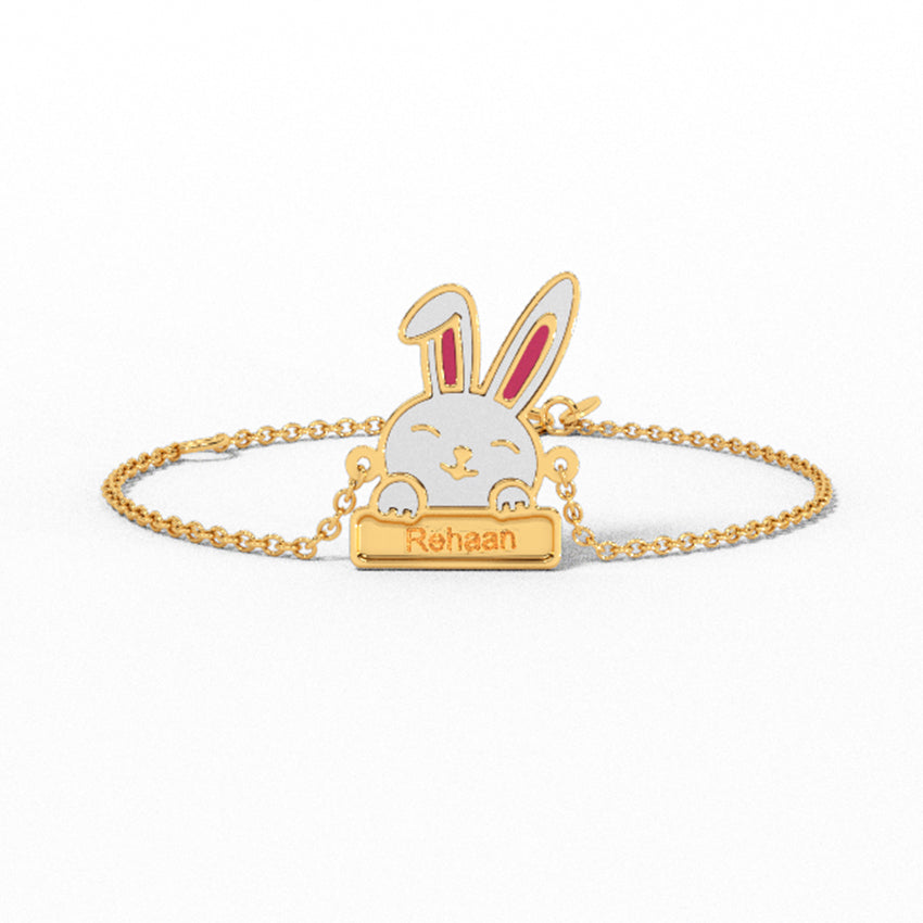 Bugs Bunny Kids Personalized Gold Bracelet