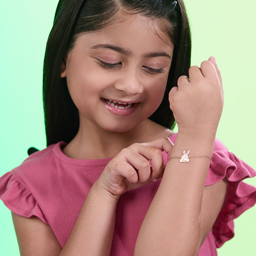 Bugs Bunny Kids Personalized Gold Bracelet