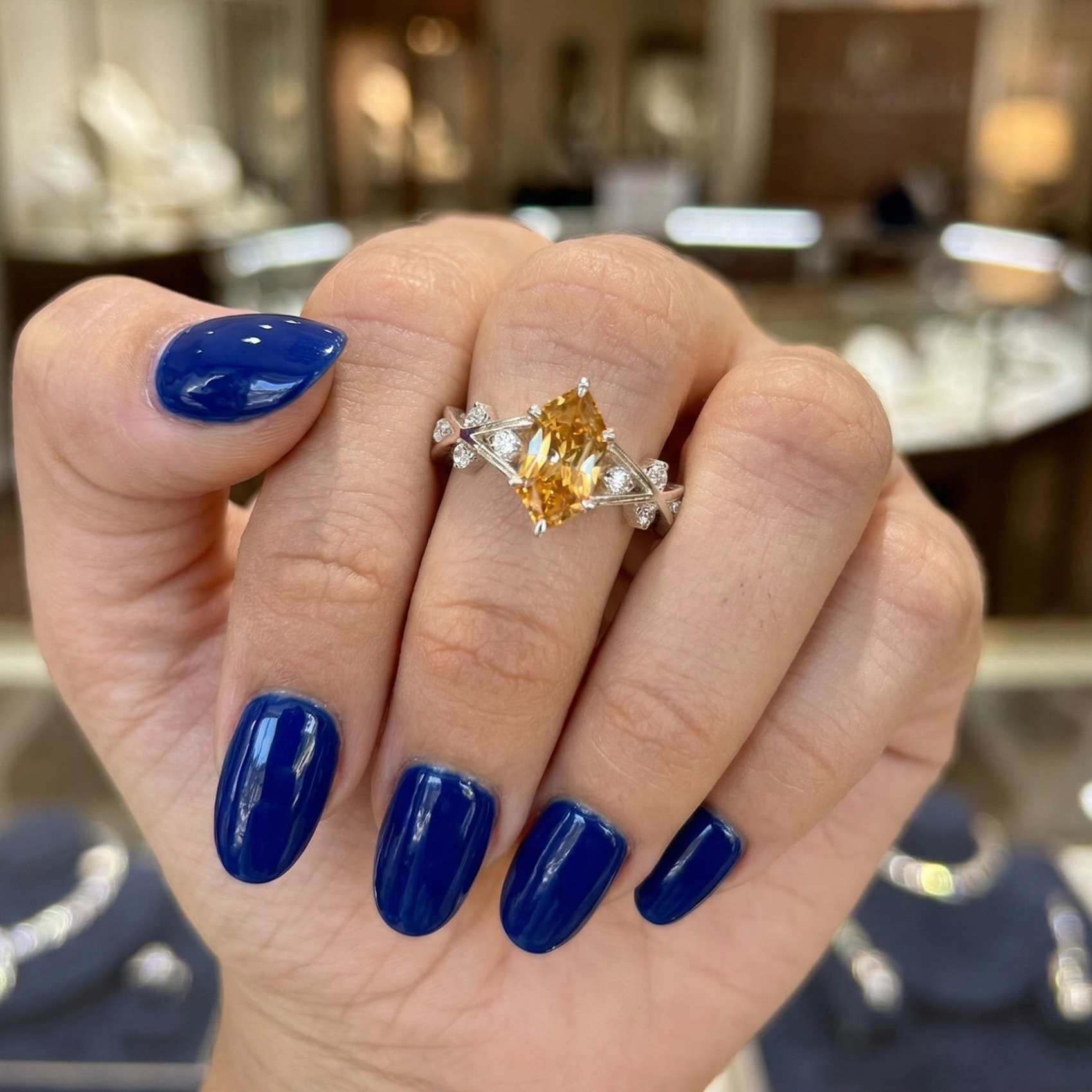 Crafted in Pure 925 Silver with Brilliant Champagne Moissanite